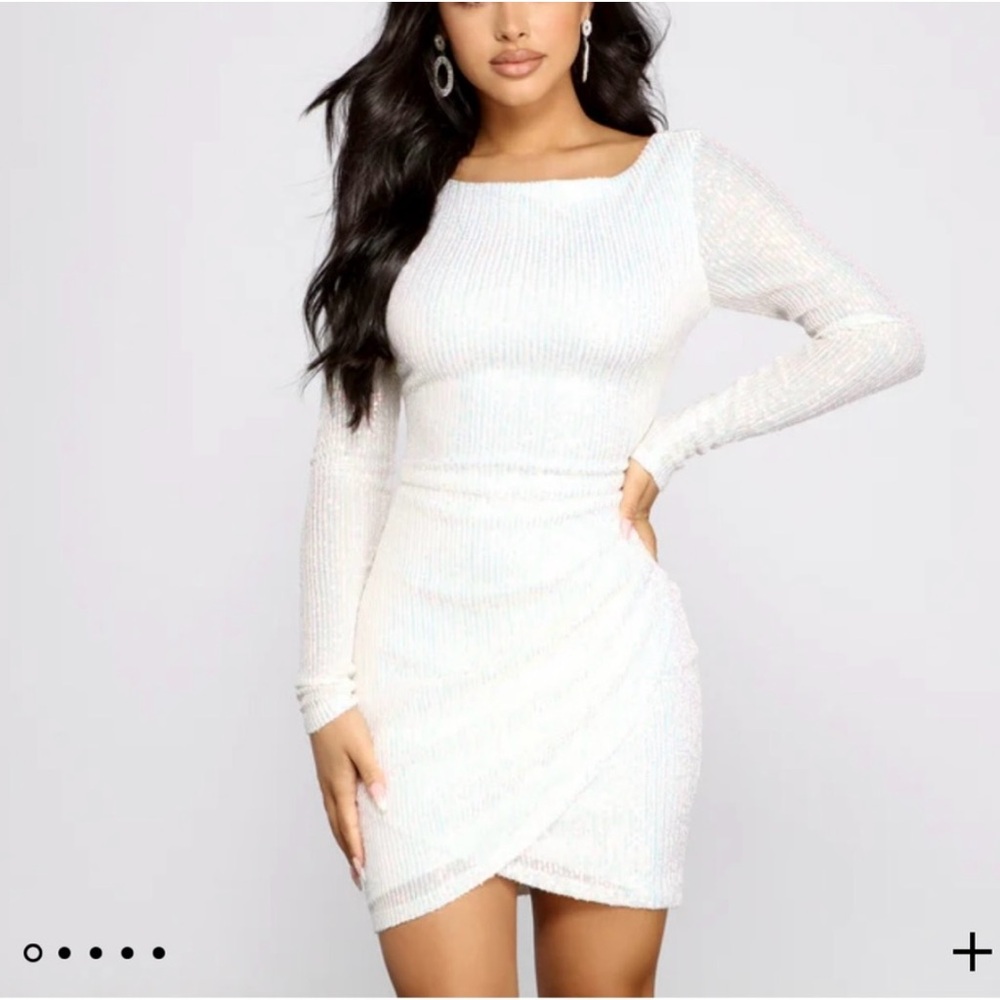 Windsor Ivory/White Sequined minidress